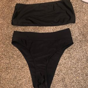 strapless/ high waisted bikini